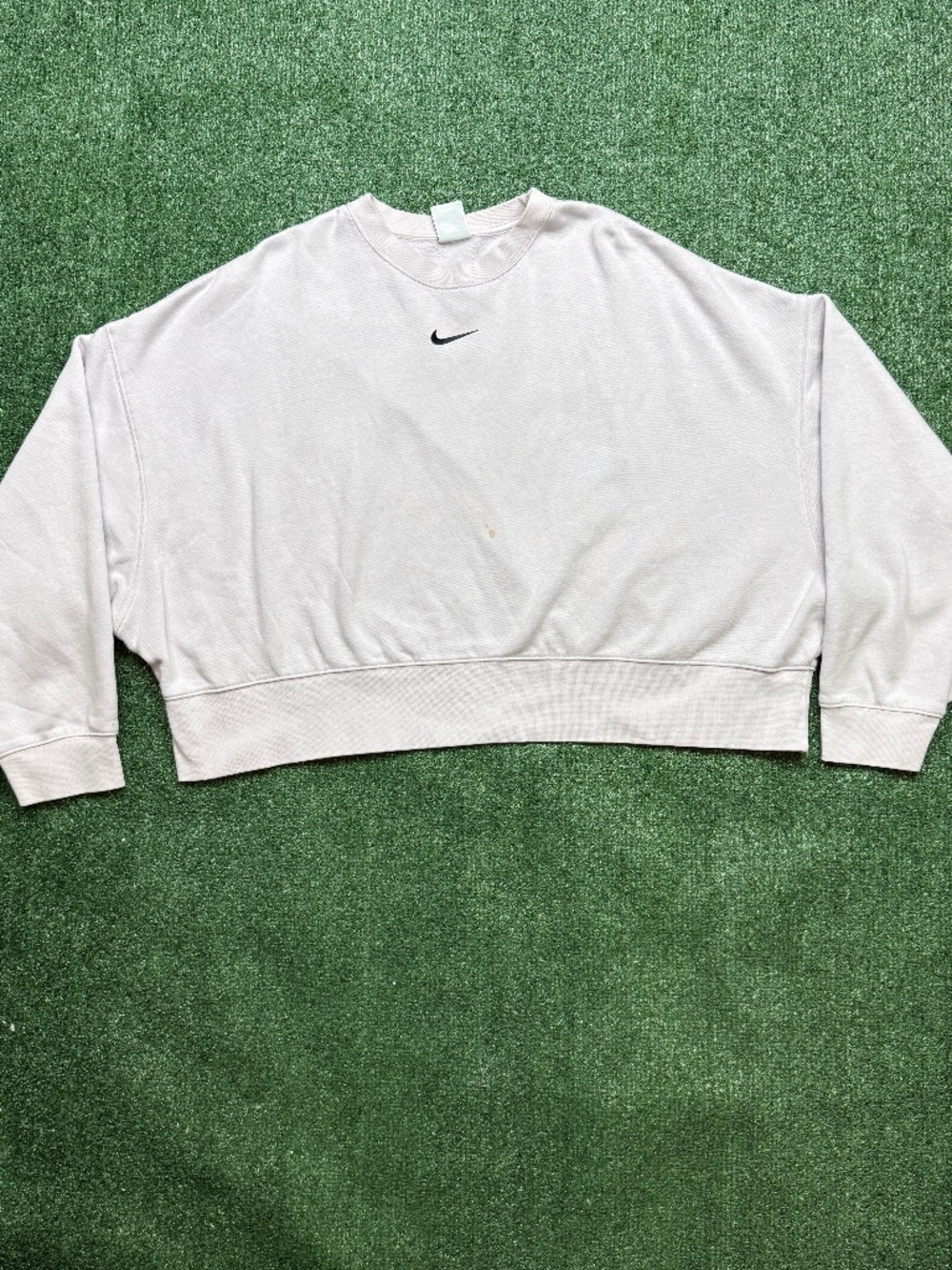 Nike Sweatshirt Women's Size L White Cropped Boxy Oversized Fit